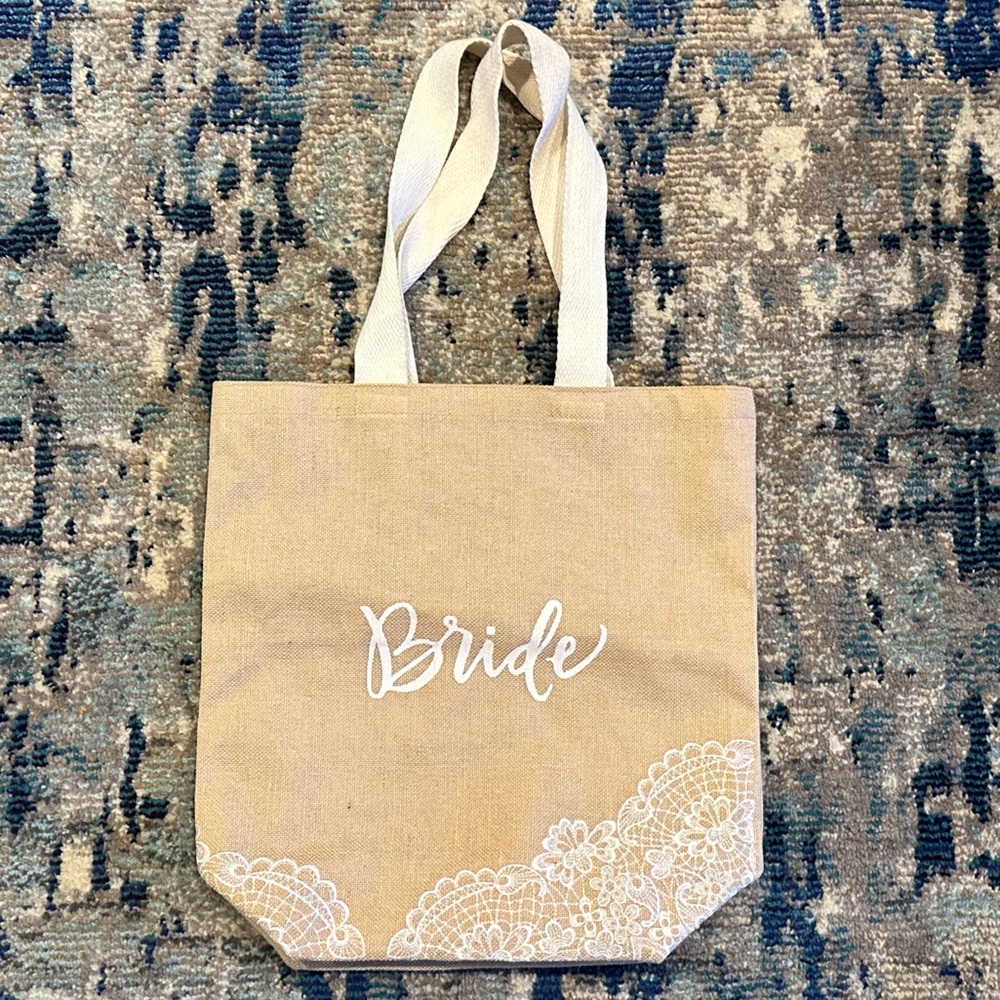 Canvas Embroidered “Bride” Tote Bag